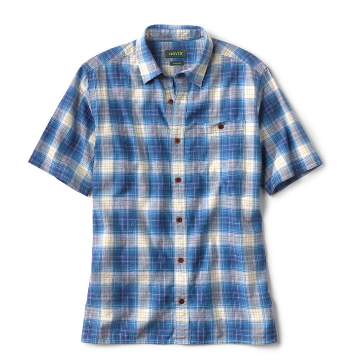 This shirt not only wicks sweat, it also feels soft and smooth. All thanks to our innovative, breathable blend. Fly Shop, Stretch Shorts, Outdoor Apparel, Online Sales, Shirt Sale, Wicks, Blue Pattern, Short Sleeve Shirt, Button Down Shirt