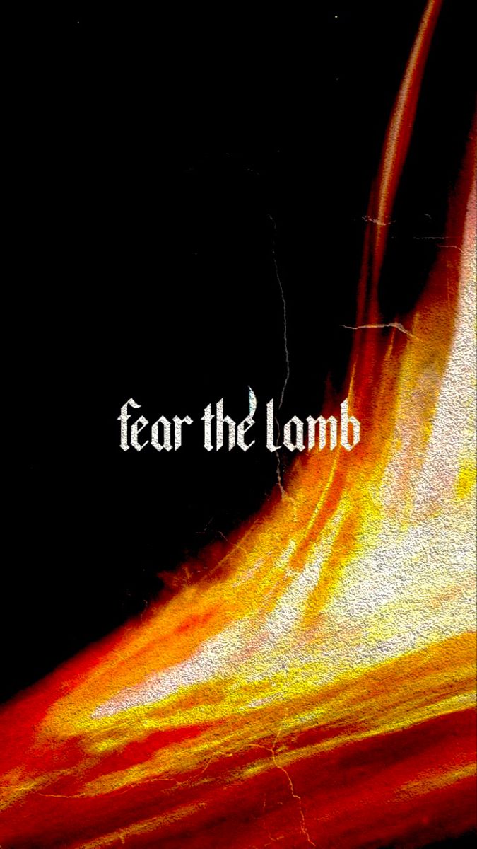 the cover to fear the lamb's album, featuring an orange and yellow swirl