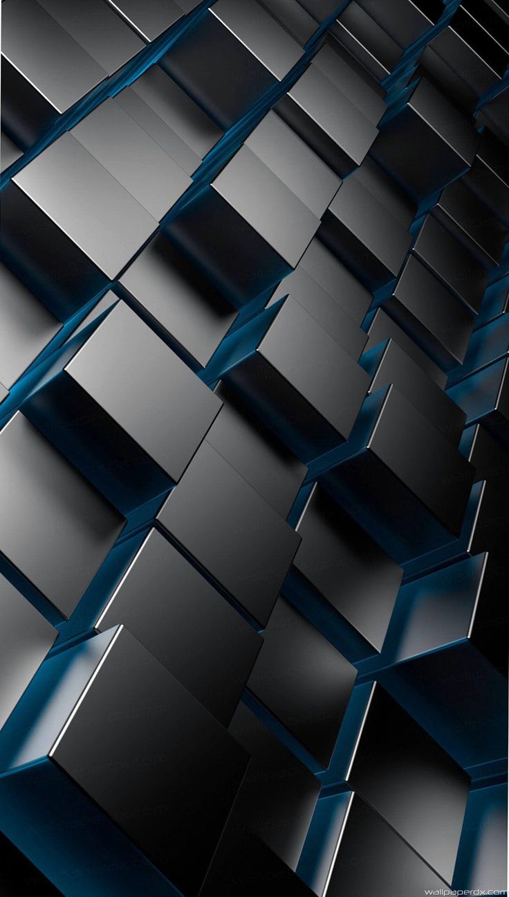 an abstract black and blue background with lots of cubes in the shape of rectangles