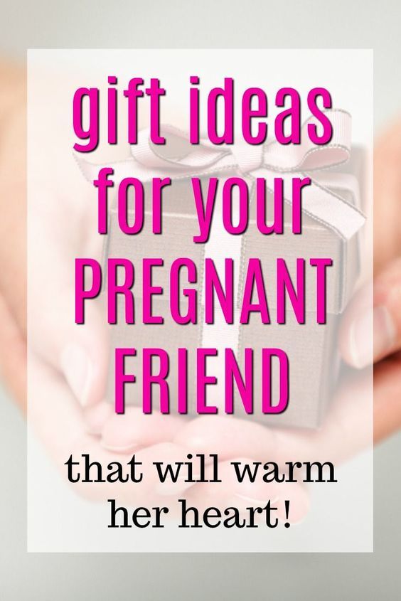 two hands holding a present with the words gift ideas for your pregnant friend that will warm her heart