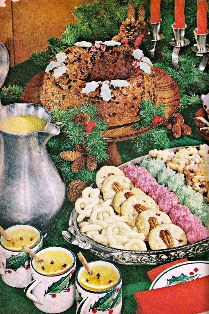 an image of a christmas dessert spread on the table