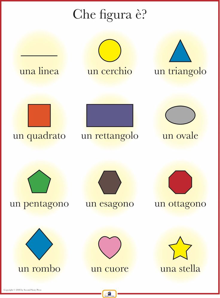 a poster with different shapes and words in spanish on the bottom right hand corner, which includes