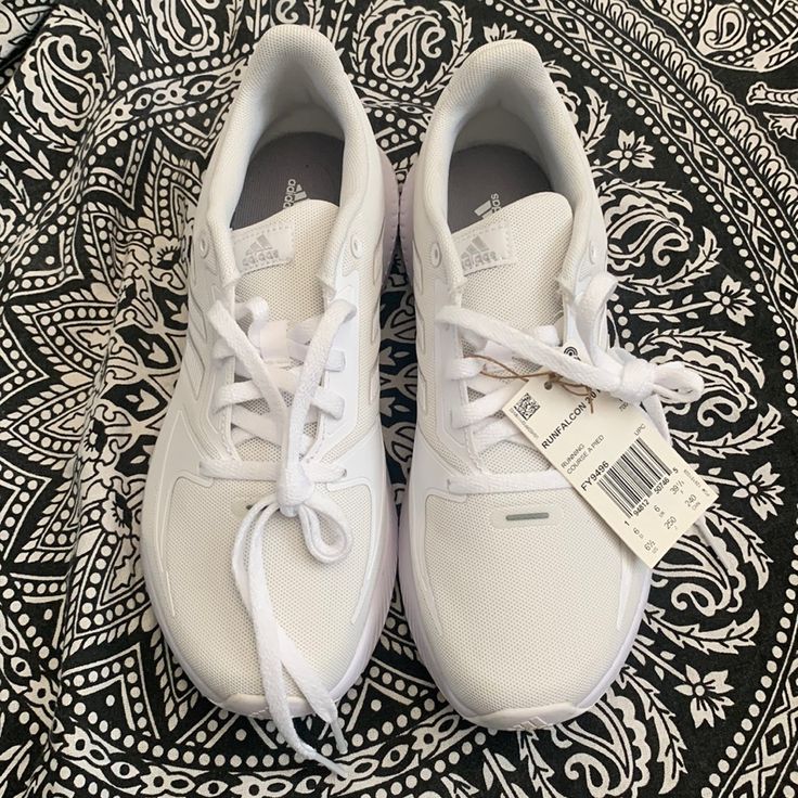 Nib Never Used. Size 6 1/2 In Kids But Can Fit A Size 8.5 In Women. White Slip-resistant Synthetic Running Shoes, Adidas Synthetic Running Shoes With Round Toe, Adidas White, Shoes Adidas, White Adidas, Adidas Shoes, Kids Shop, Color White, Size 6