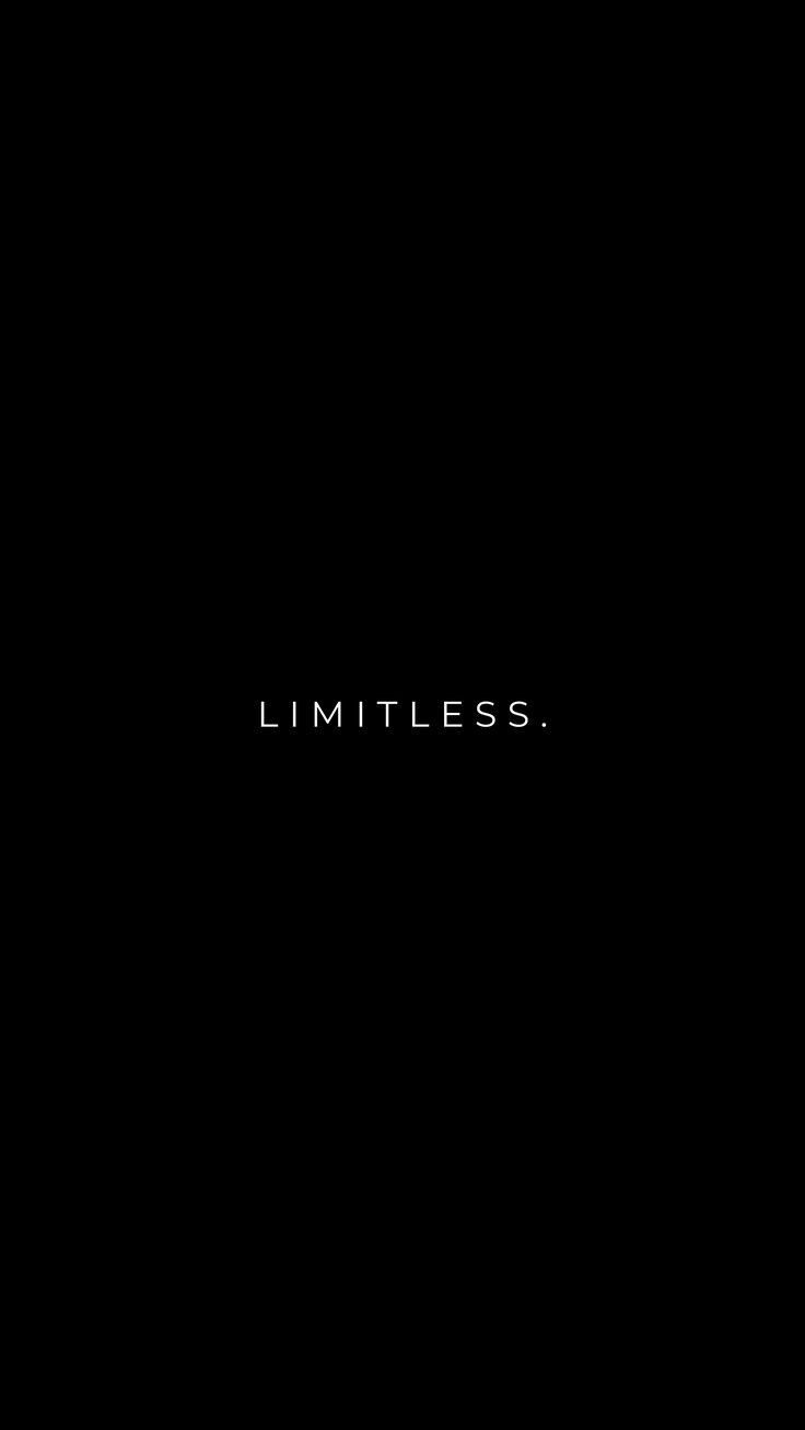 the word limitless is written in white on a black background