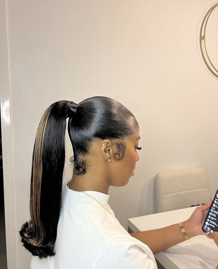 Afro Hair Dye, Barbie Ponytail, Track Hairstyles, Weave Ponytail Hairstyles, Sleek Ponytail Hairstyles, Black Ponytail Hairstyles, Feed In Braids Hairstyles, Quick Weave Hairstyles, Cute Box Braids Hairstyles