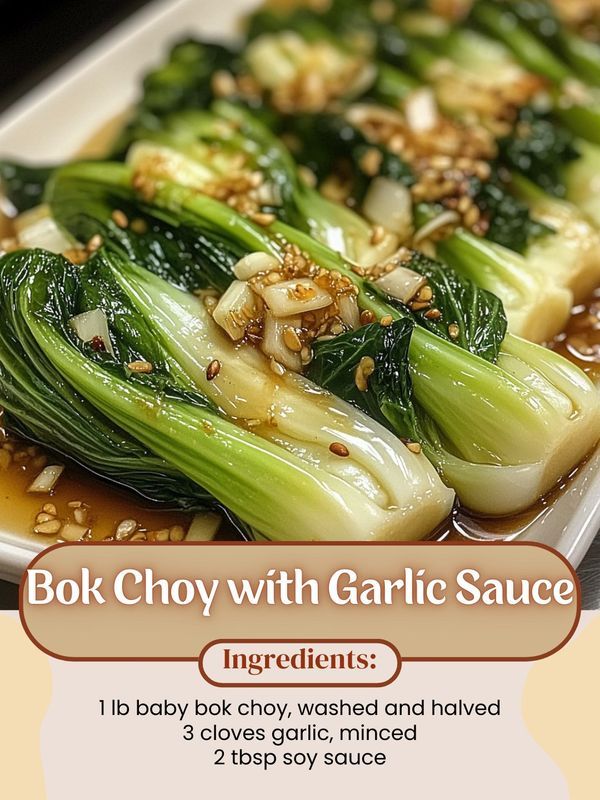 broccoli with garlic sauce in a white dish