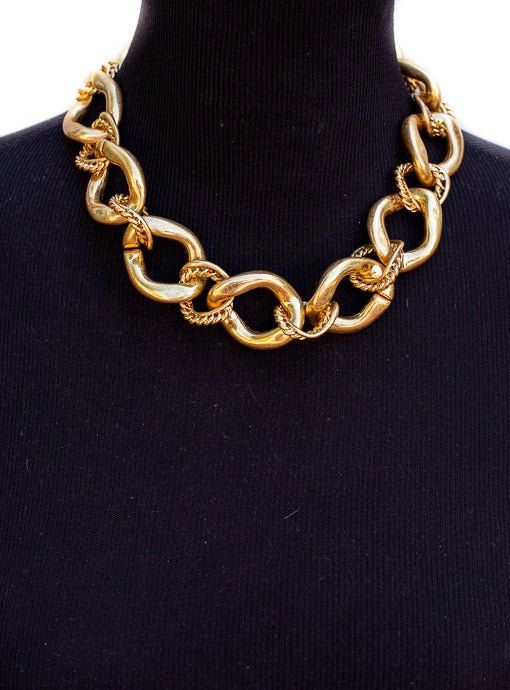 This Matte Gold Chunky Chain Statement Necklace is a must-have Matte gold Chunky link chain Chunky links connected with smaller links Lobster closure in the back with 3" extension Gold Chain Metal Necklace With Oval Links, Gold Chain Necklace With Oval Links, Chunky Link Chain Necklace For Party, Chunky Metal Chain Link Necklace, Gold-tone Metal Link Chain Necklace, Chunky Chain Link Necklace, Gold-tone Chunky Chain Link Jewelry, Gold-tone Chunky Chain Necklace With Oval Links, Gold Oval Link Chain Necklace For Party