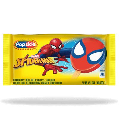 spiderman candy bar on a white background