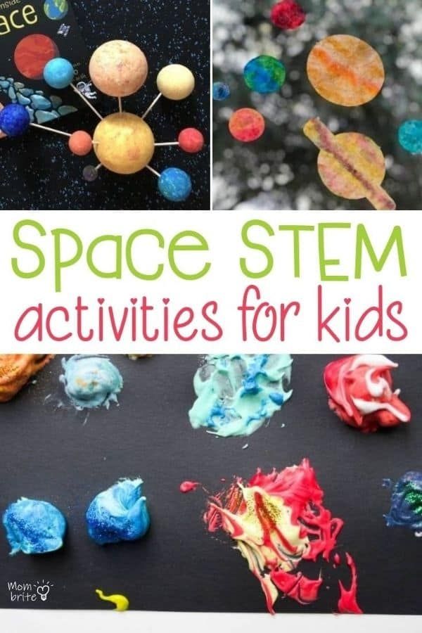 Space STEM Activities for Kids Pin Outer Space Activities For 1st Grade, Astronomy Elementary Activities, Space Themed Experiments, Reggio Emilia Space Theme, Planet Projects For Preschool, Space Activities Middle School, Blast Off Activities Space Theme, Galaxy Stem Activities, Space Activities School Age