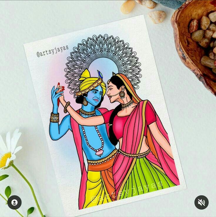 Radhakrishna Simple Drawing, Pencil Art Drawings Radha Krishna, Radha Drawing Sketch, Mandala Art Of Radha Krishna, Radhe Krishna Painting Canvas Easy, Drawing Ideas Of Krishna, Radha Krishn Drawings, Radhakrishna Painting Easy, Radhe Krishna Painting Easy