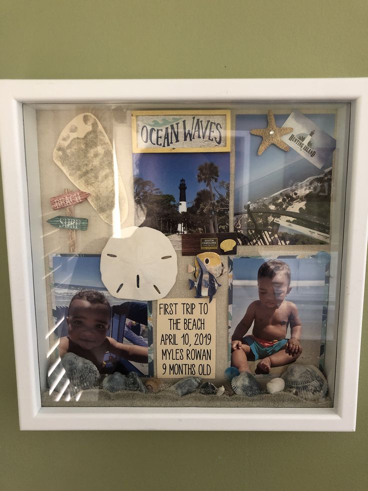 a photo frame with some pictures in it