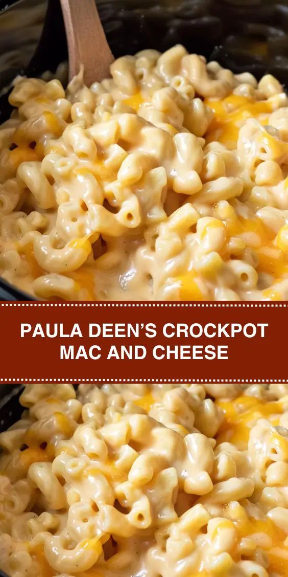 two pictures of macaroni and cheese in a crockpot