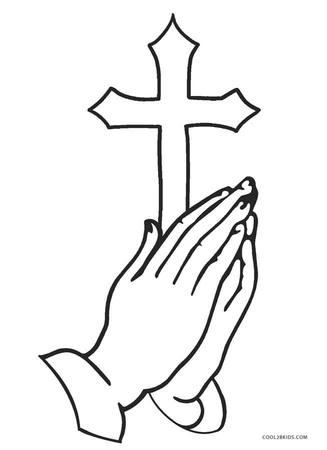 hands holding a cross and praying