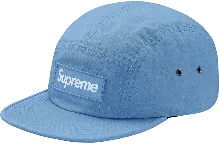 Supreme Metal D-Ring Camp Cap Light Blue - FW17 Blue 5-panel Hat For Streetwear, Blue 5-panel Snapback Hat For Sports, Blue Flat Brim Baseball Cap For Outdoor Activities, Adjustable Blue Baseball Cap For Camping, Blue Snapback Hat For Outdoor Activities, Blue Casual Snapback Hat For Outdoor Activities, Blue Flat Bill Hat For Outdoor, Blue Snapback Hat With Curved Brim For Outdoor Activities, Blue Snapback Baseball Cap For Outdoor Activities