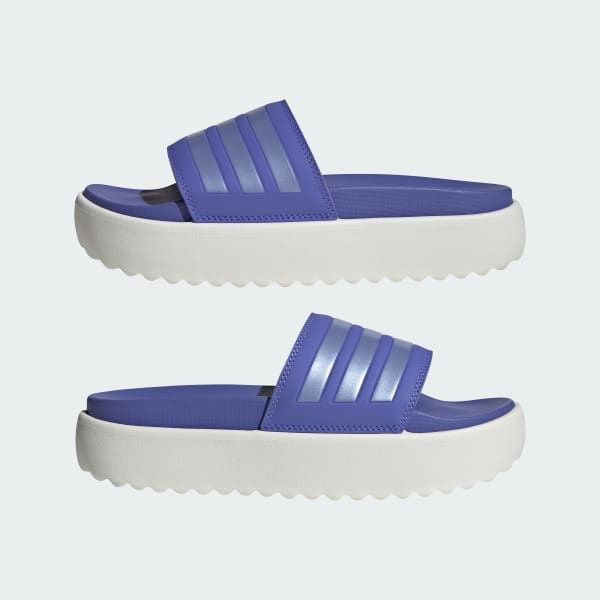 adidas Adilette Platform Slides - Blue | Women's Swim | adidas US Adidas Platform, Adidas Adilette, Platform Slides, Adidas Online, Blue Velvet, Ice Blue, Shades Of Blue, Womens Swim, Slides