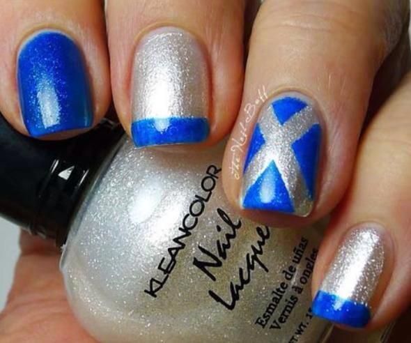 Scottish Nails, Nails Spring Break, St Andrews Day, Flag Nails, White Tip Nails, Spring Break Nails, Highland Dance, Nail Effects, Broken Nails