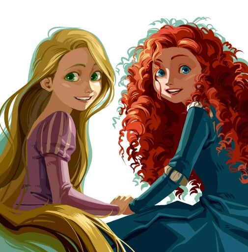 Rapunzel & Merida Merida Disney, Princesas Disney Anime, Pocket Princesses, Big Four, Princess Merida, Merida Brave, Images Disney, Cartoon Girls, Film Disney