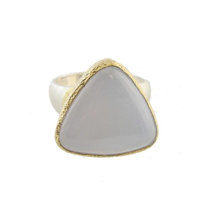 Chalcedony Ring Size 7-Vasant-Swag Designer Jewelry Chalcedony Stone, Chalcedony Ring, Ring Size 7, Stone Ring, Gold Vermeil, Ring Set, Stone Rings, Semiprecious Stones, Precious Stones