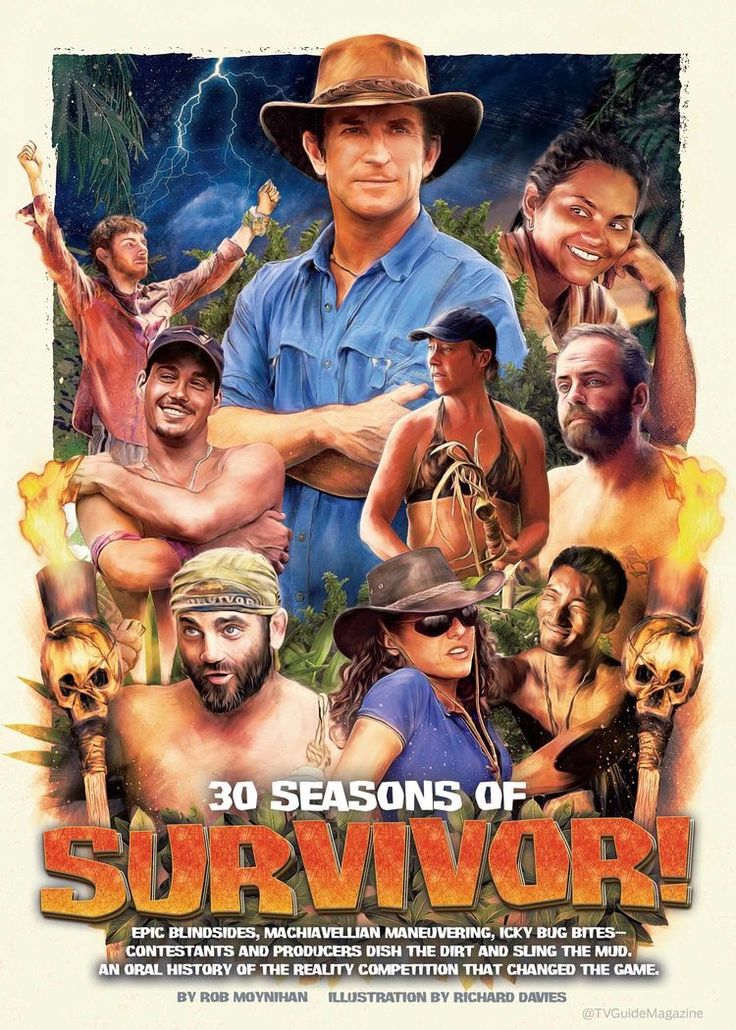 the poster for survivor, which is featured as an image of men and women with their arms crossed