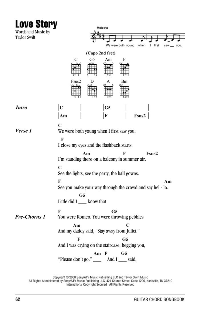 love story sheet music for guitar chords