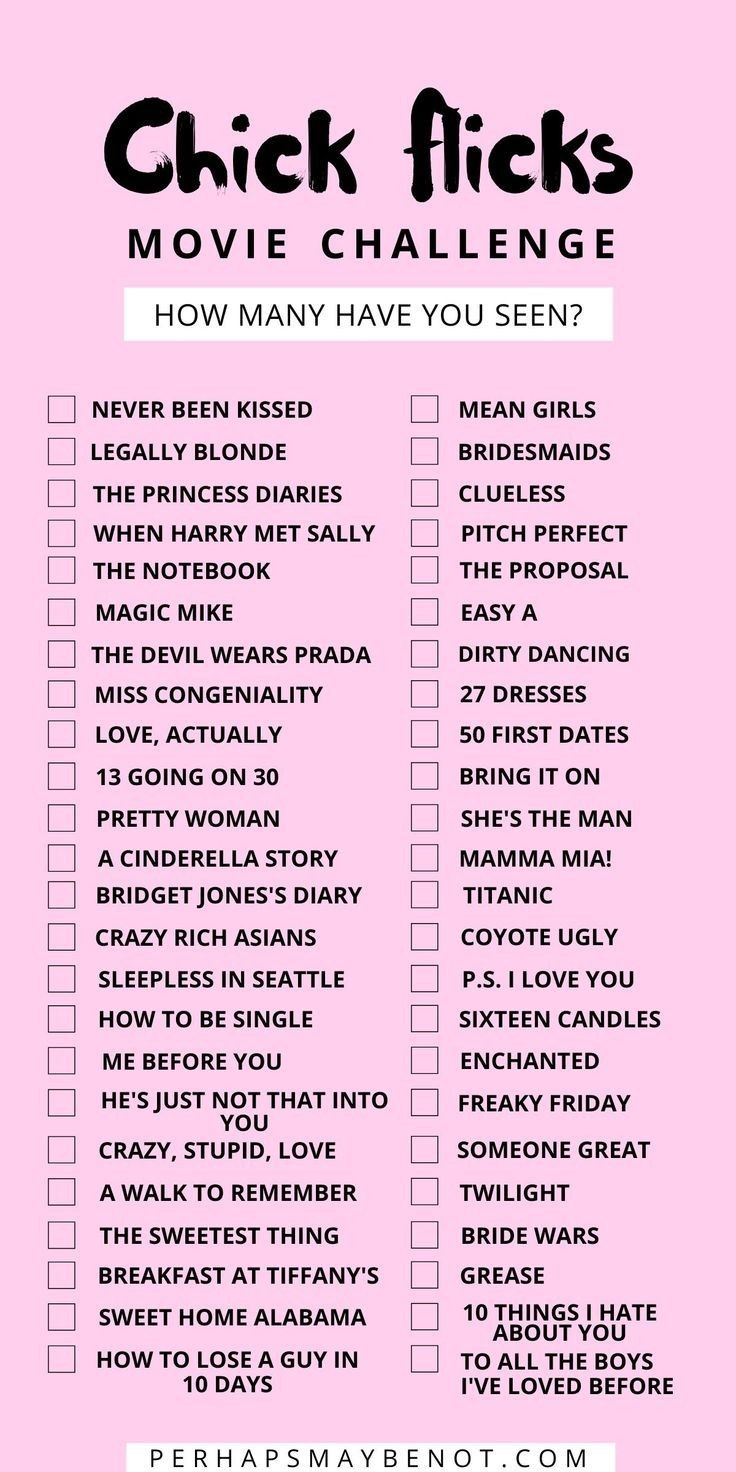 a pink checklist with the words'movie challenge'in black and white on it