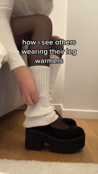 How To Style White Leg Warmers, Leg Warmer Aesthetic Outfit, Ways To Style Leg Warmers, How To Wear Legwarmers, Legwarmers Outfit With Pants, How To Use Leg Warmers, How To Knit Leg Warmers, Where To Buy Leg Warmers, Winter Outfit Leg Warmers