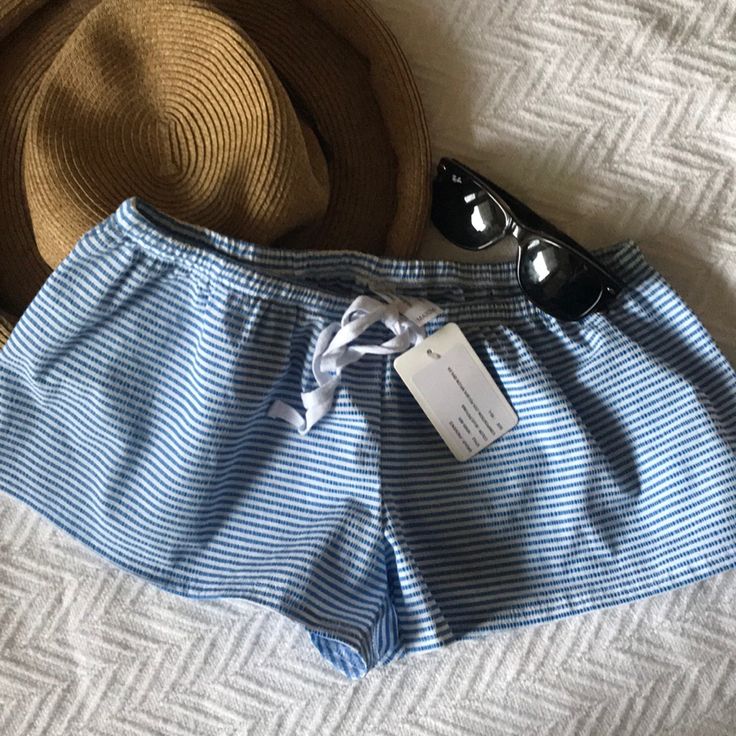 Nwt Light Blue And Stripe Shorts. Elastic Waist With Tie. Inseam 2 1.4” Perfect To Throw Over A Swimsuit. Stripe Shorts, Throw Over, Beach Shorts, Striped Shorts, Elastic Waist, Color Blue, Light Blue, Womens Shorts, Elastic