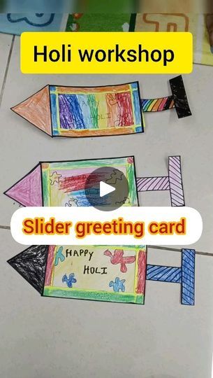 a video showing how to use the slider greeting card for holi workshop