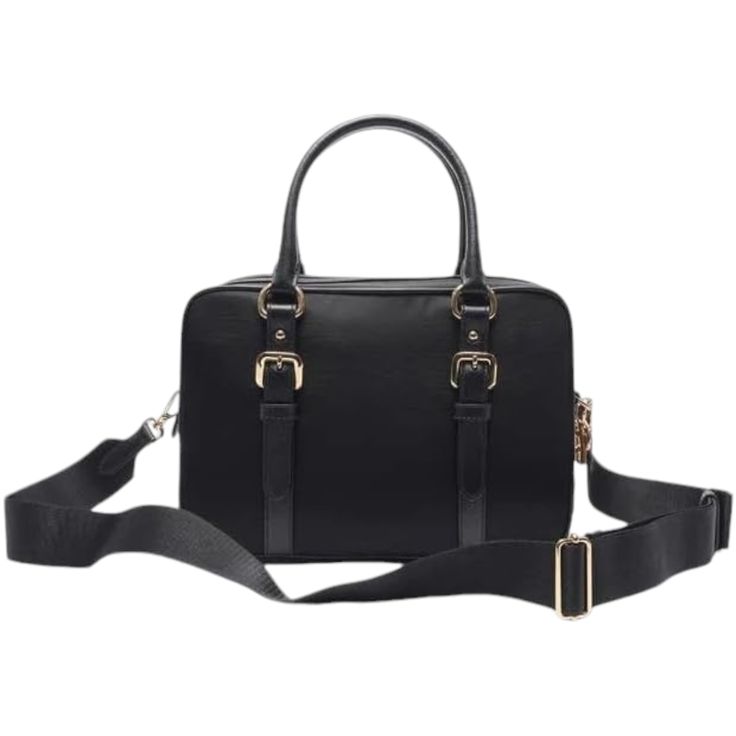 This classic Prada Bauletto (Trunk) bag is the perfect combination of style and functionality. Designed with durable black nylon and Saffiano leather trim, it features the iconic Prada Milano logo and a structured silhouette. With double top handles, a detachable shoulder strap, and ample interior space, this bag is both sophisticated and practical, making it a must-have for everyday use or travel. Its timeless design guarantees it will be a versatile addition to any wardrobe for years to come. Luxury Shoulder Bag With Leather Trim For Office, Luxury Leather Trim Shoulder Bag For Office, Black Saffiano Leather Shoulder Bag For Business, Designer Office Briefcase With Adjustable Strap, Black Saffiano Leather Shoulder Bag With Detachable Strap, Black Saffiano Leather Briefcase For Work, Black Leather-trimmed Briefcase For Business, Luxury Black Briefcase With Zipper Closure, Business Briefcase With Leather Trim In Black