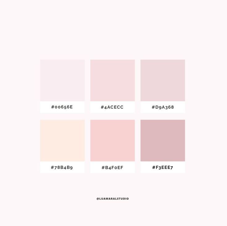 four different shades of pink and white with the words's name in each one