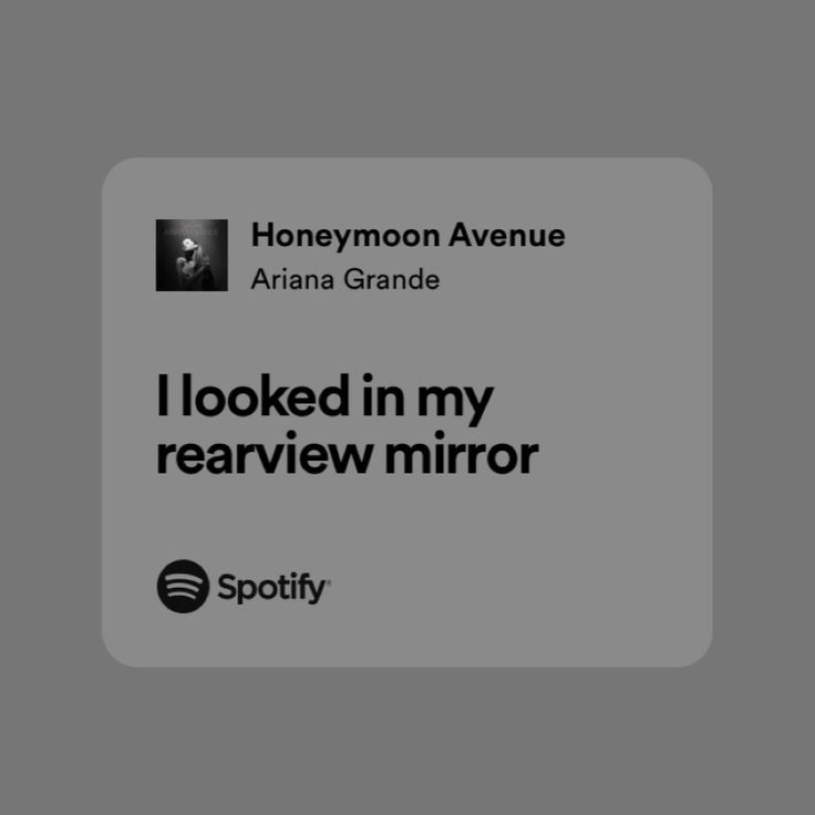 i looked in my rear view mirror with honey moon avenue on the screen and aria grande