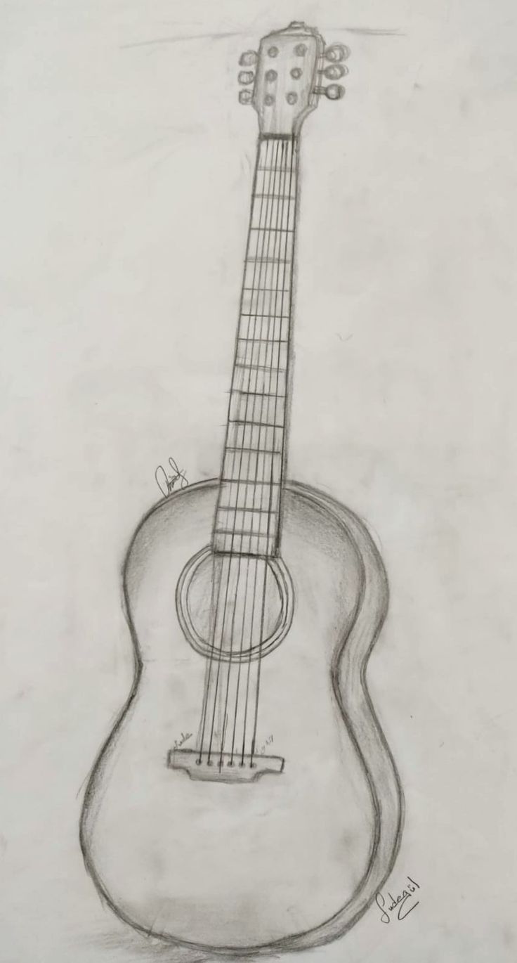 a drawing of an acoustic guitar