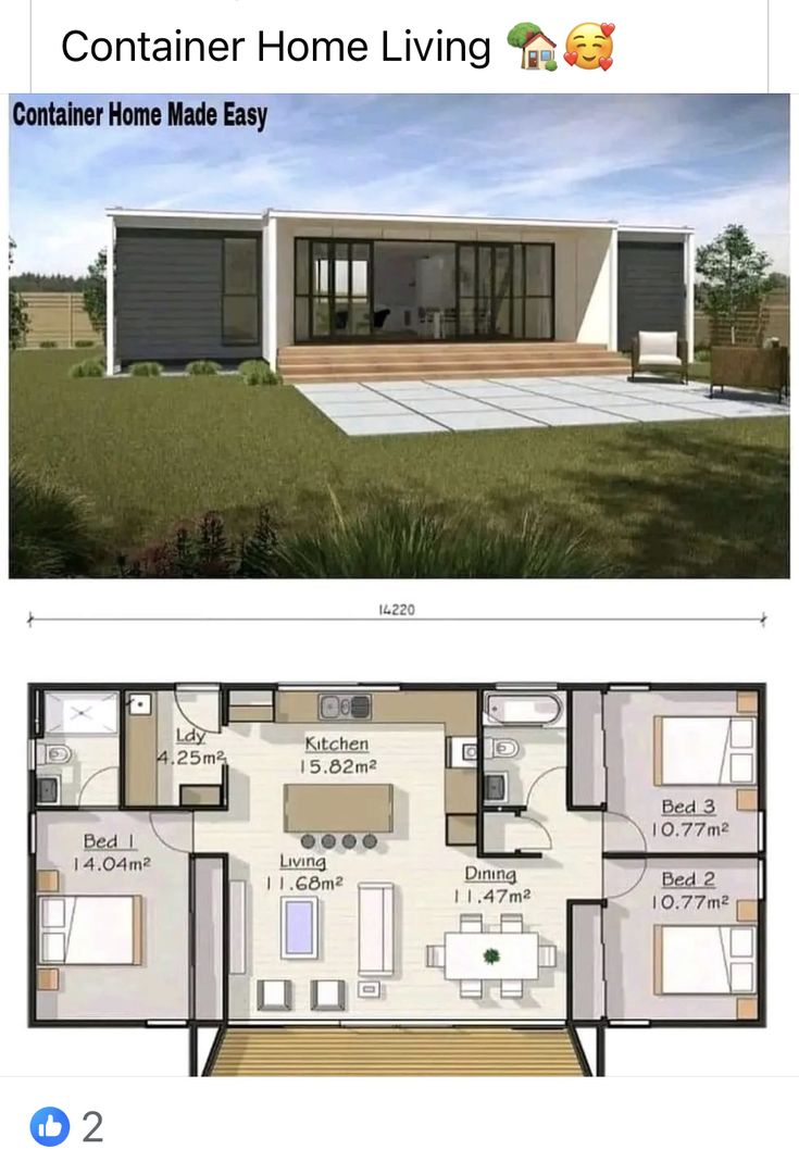 the floor plan for a small home with two separate rooms and one living room on each side