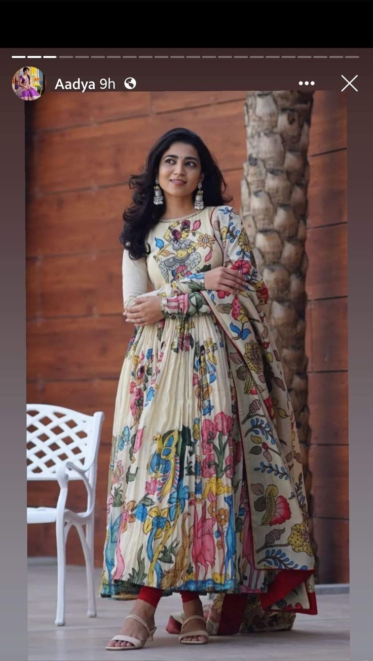 Multi Colour Frocks For Women, Kalamkari Anarkali Dress, Pen Kalamkari Dresses Anarkali, Kalankari Frocks Designs Latest, Kalamkari Dresses Anarkali, Kalamkari Dress Designs Latest, Kalamkari Long Frocks Models, Pen Kalamkari Dresses, Kalamkari Long Frocks