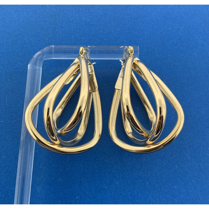 * Retro 14k Yellow Gold Modernist Tubular Statement Pear Bell Dangle Drop Earrings * Length: 1-5/8" * Width: 1-1/16" * Weight: 8.6 G * Marked: 14k * Nei * Condition: As Pictured. * G2962 5% Restocking Fee Modern Gold Hoop Earrings For Evening, Modern Yellow Gold Earrings For Party, Modern Yellow Earrings For Formal Occasions, Modern Pear-shaped Earrings, Pear-shaped Gold Jewelry For Parties, Gold Modern Teardrop Earrings, Elegant Yellow Earrings With Polished Finish, Gold Clip-on Drop Jewelry, Contemporary Gold Pierced Earrings