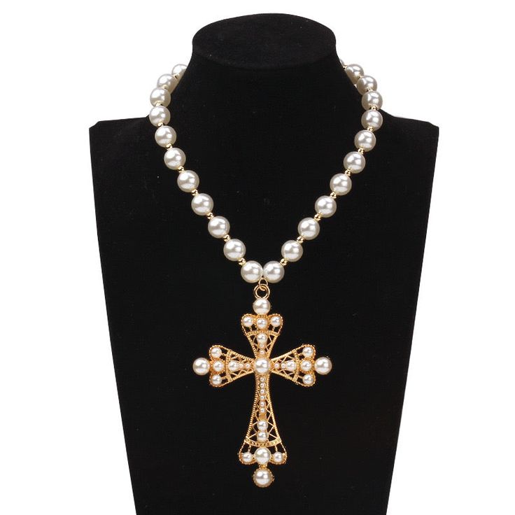 Options Gold bean interval pearl cross Flower buckle necklace colored diamond small cross Large colored diamond crosslong necklace Double pearl cross Missy jewelry Cross Necklace Collection Cross Pendant Necklace With Pearl Charm, White Cross Pendant Necklace With Clavicle Chain, White Cross Necklace With Clavicle Chain, White Cross Necklace With Pearl Charm, White Cross Necklace With Pearl Pendant, Pearl Cross Necklace With Pearl Chain, Cross-shaped Pearl Pendant Necklace, White Cross Pearl Pendant Necklace, Pearl Chain Cross Necklace Gift