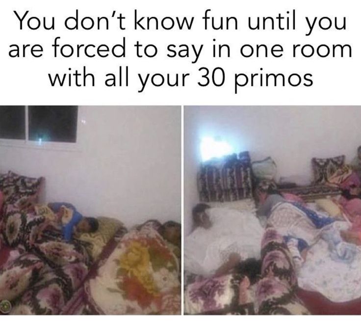 two pictures of a messy bed with the caption you don't know until you forced with all 350 cousins in one room like this