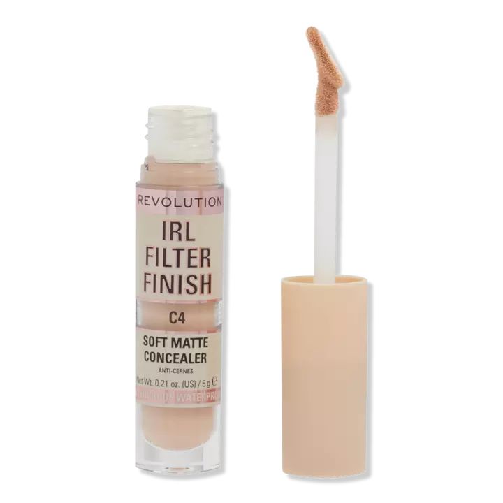 IRL Filter Finish Concealer - Makeup Revolution | Ulta Beauty Olive Undertones, Full Coverage Concealer, Concealer Makeup, Fair Skin Tone, Medium Skin Tone, Too Faced Concealer, Neutral Undertones, Makeup To Buy, Beauty Blender