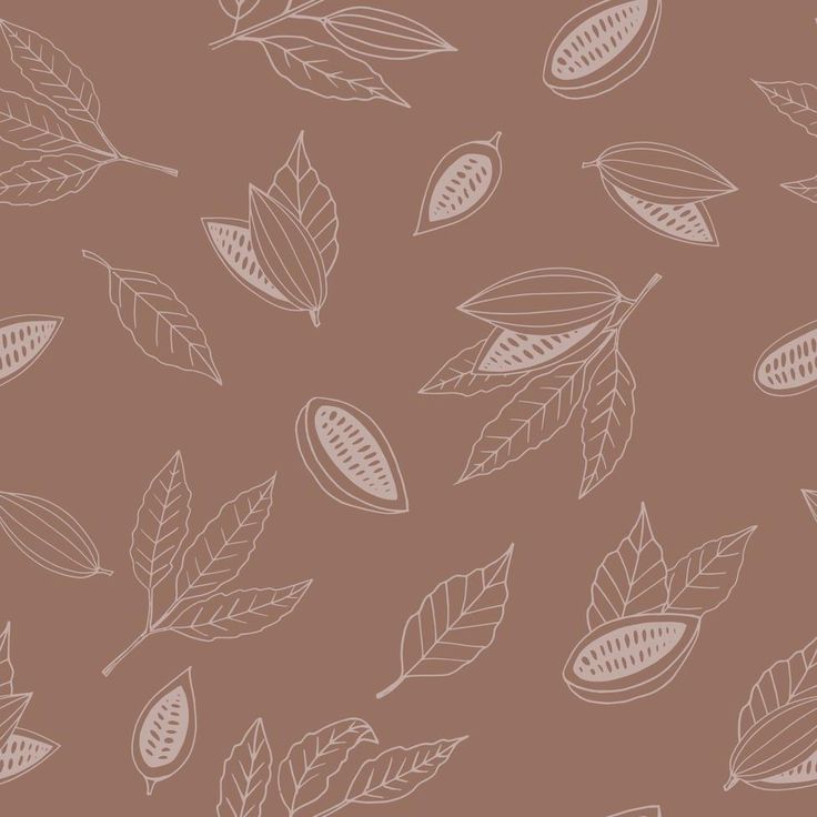 a brown and white leaf pattern on a tan background with some leaves in the foreground