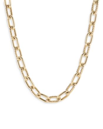 David Yurman 18K Yellow Gold Madison Link Necklace, 18.5 Luxury Gold Plated Chain Necklace, Polished Yellow Gold Oval Link Necklace, Yellow Gold Oval Link Necklace With Polished Finish, Formal Yellow Gold Necklace With Polished Finish, Luxury Gold-tone Chain Necklace With Polished Finish, Luxury Oval Link Chain Necklace With Polished Finish, Luxury Yellow Gold Link Chain Necklace, Oval Yellow Gold Chain Necklace For Formal Occasions, Luxury Tarnish-resistant Oval Link Chain Necklace