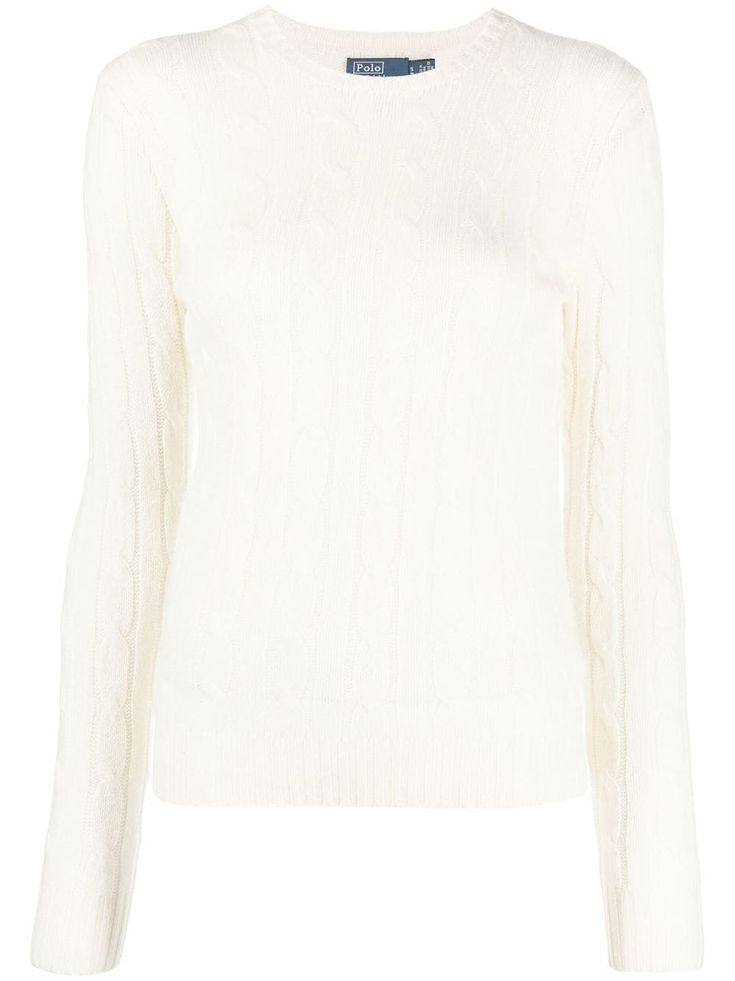 cream white cashmere knitted construction cable knit crew neck long sleeves Ralph Lauren Jumper, I Fall To Pieces, Cable Knit Jumper, Cashmere Jumper, Ralph Lauren Outfits, Jumper Sweater, Knit Jumper, Knitwear Women, Cream White