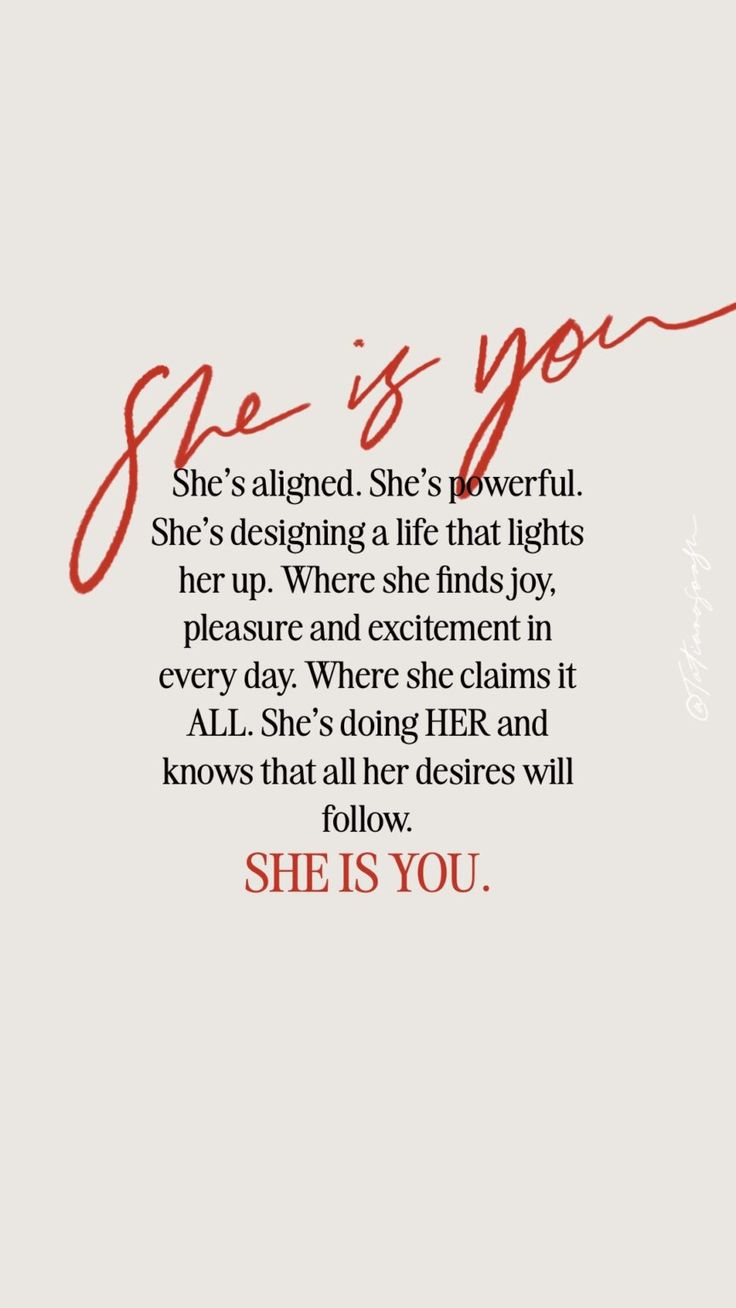 the quote for she is you