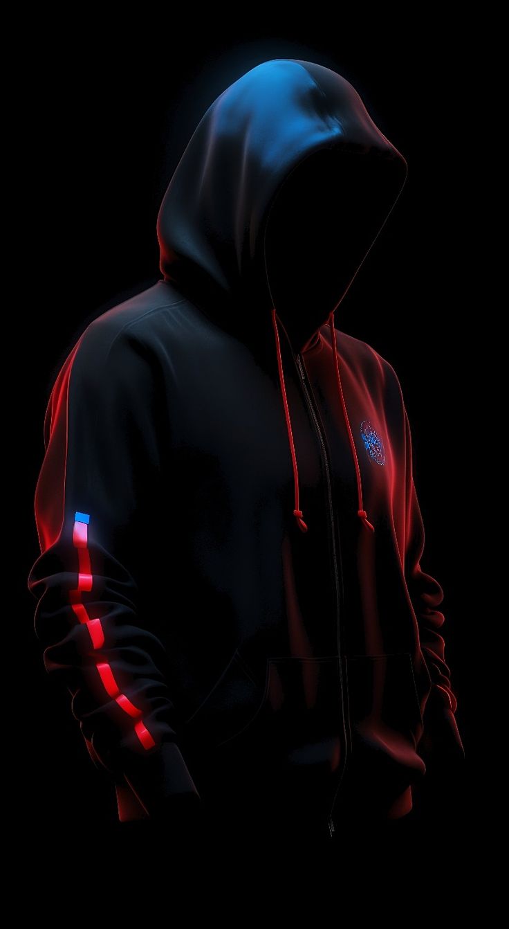 Dark glowing anonymous character in dark blue and red hoodie. AMOLED 80% true black. Zodiak Gemini, Dark Hoodie, Images Pop Art, Home Screen Wallpaper Hd, Screen Wallpaper Hd, Black Hd Wallpaper, Android Wallpaper Art, Beautiful Profile Pictures, Whatsapp Profile Picture