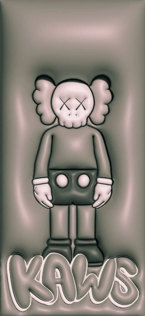 an image of a cartoon character with the word kaws on it