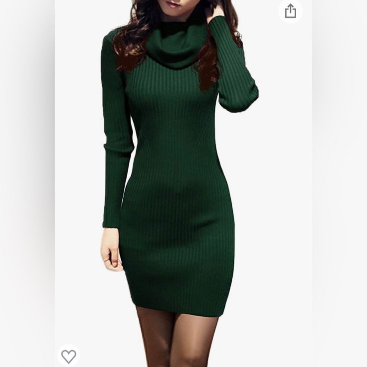 Attention: Price Is Firm! Brand New With Tag Attached Sexy Knit Ribbed Body Con Women Stretchable Sweater Dress Fitted And Sexy . This Sweater Dress Is Made Of High Quality Viscose And It Does Not Pill. Color Is Dark Green And Size Is Small. Final Sale/ No Return Emerald Green Sweater Dress, Green Christmas Sweater, Emerald Green Sweater, Christmas Sweater Dress, Black Dress With Pockets, Green Sweater Dress, Slim Fit Sweater, Blue Summer Dresses, Cowl Neck Dress