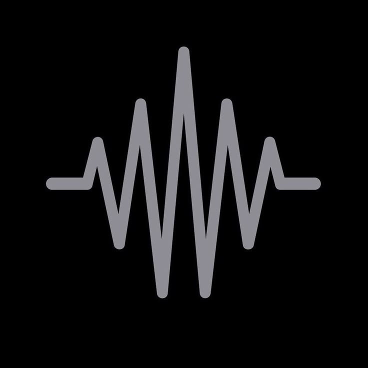 the sound wave logo is shown in black and grey on a dark background with white lines