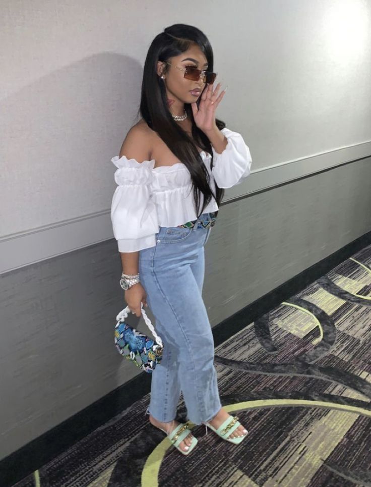 Womens Miami Outfits, Mother’s Day Outfit Baddie, Mothers Day Outfit Ideas Black Women, Denim Outfit Black Women, Summer Outfit Streetwear, Makeup On Face, Summer Outfits Baddie, Baddie Ideas, All Black Party