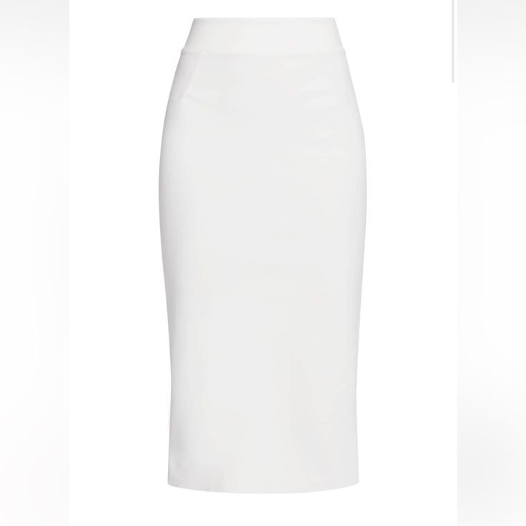 Tailored With A Fitted Silhouette, Chiara Boni La Petite Robe's Defina Pencil Skirt Defines The Waist With A Banded Trim. This Sleek Piece Showcases Flattering Dart Seams At The Waist And A Traditional Back Vent. Banded Waist Back Vent Pulls On 72% Polyamide/28% Elastane Dry Clean Made In Italy Size & Fit This Style Is Constructed In A Stretch Fabric For A Tailored Fit About 29.5" Long Line Drawn Through The Name To Prevent Store Returns. All Items Were Purchased As Final Sale Merchandise. If Yo White Knee-length Bottoms For Office, Chic White Midi Pencil Skirt, Chic White Relaxed Pencil Skirt, Elegant White Knee-length Pencil Skirt, White Knee-length Pencil Skirt For Formal Occasions, Formal Summer White Pencil Skirt, Formal White Summer Pencil Skirt, Classic White Office Skirt, White Pencil Skirt For Formal Summer Occasions