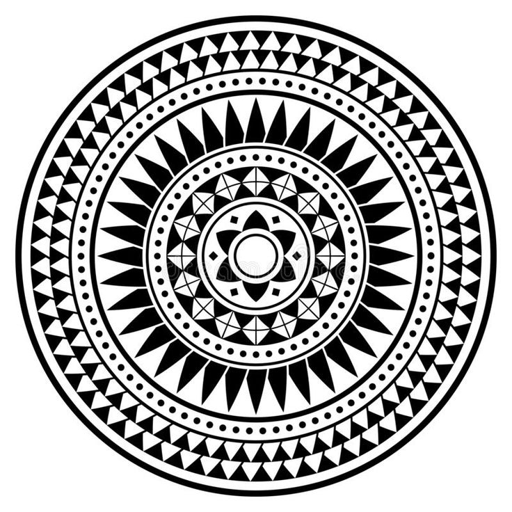 a black and white circular design on a white background