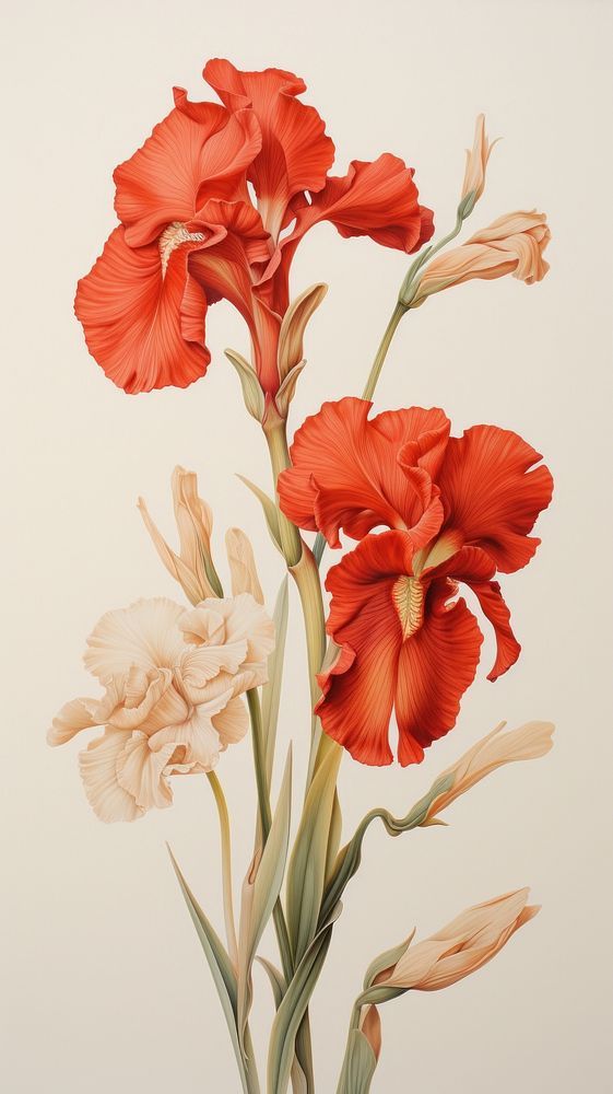 two red and white flowers are in a vase